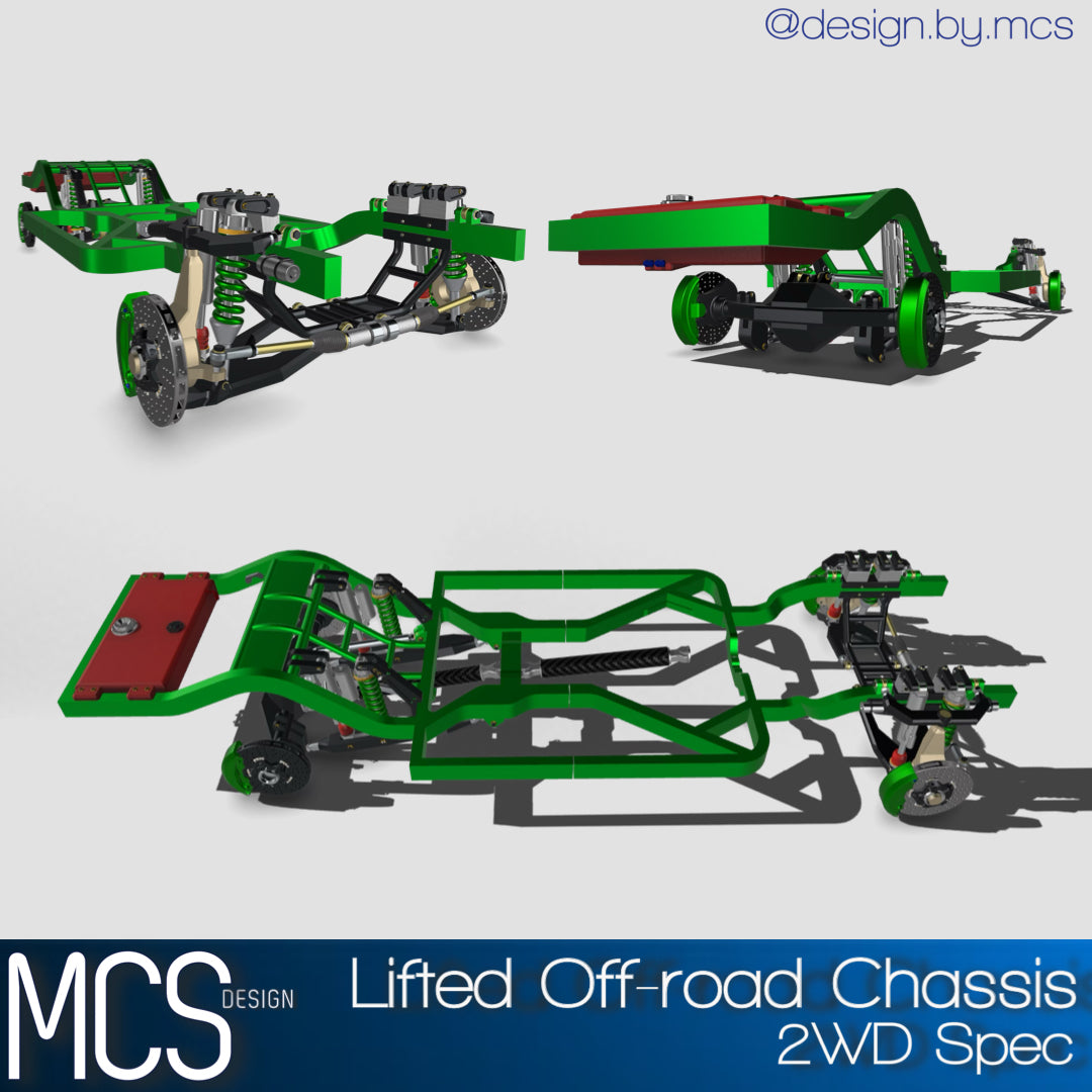 Lifted 2WD Off-Road Chassis System – 1/25 Scale