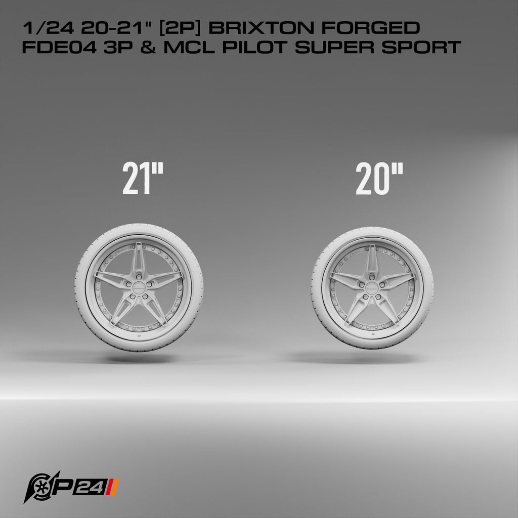 20–21-Inch Brixton Forged FDE04 3P Wheels & MCL Pilot Super Sport Tires – Pair