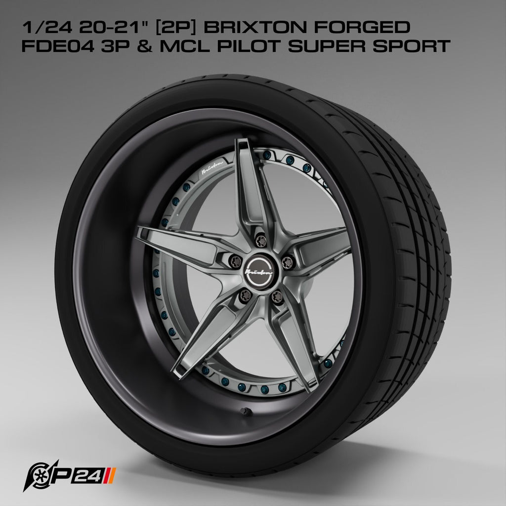 20–21-Inch Brixton Forged FDE04 3P Wheels & MCL Pilot Super Sport Tires – Pair