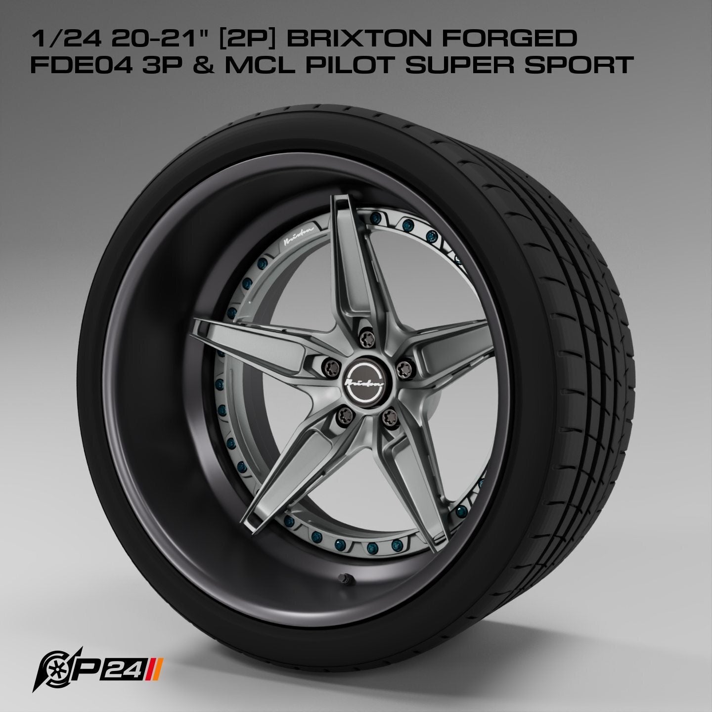 20–21-Inch Brixton Forged FDE04 3P Wheels & MCL Pilot Super Sport Tires – Pair