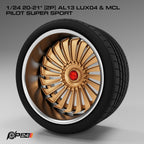 20–21-Inch AL13 LUX04 Wheels & MCL Pilot Super Sport Tires – Pair – 1/24 & 1/25 Scale