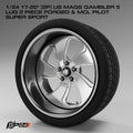 17–20-Inch US Mags Gambler 5-Lug 2-Piece Forged Wheels & MCL Pilot Super Sport Tires – Pair – 1/24 & 1/25 Scale
