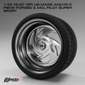 18 & 20-Inch US Mags Ancho 2-Piece Forged Wheels & MCL Pilot Super Sport Tires – Set of 4 – 1/24 Scale