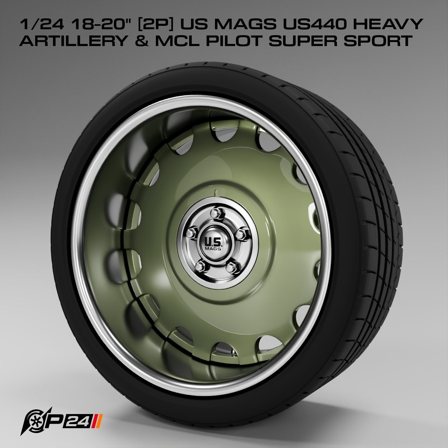 18–20-Inch US Mags US440 Heavy Artillery Wheels & MCL Pilot Super Sport Tires – Set of 4