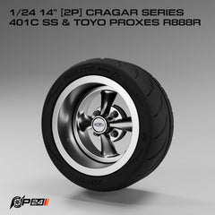 14" Cragar 4-Spoke Wheels & Toyo Tires