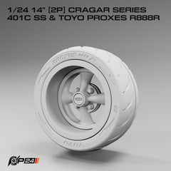 14" Cragar 4-Spoke Wheels & Toyo Tires