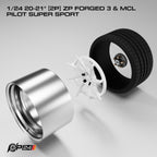 20–21-Inch ZP Forged 3 Wheels & MCL Pilot Super Sport Tires – Set of 4 – 1/24 & 1/25 Scale
