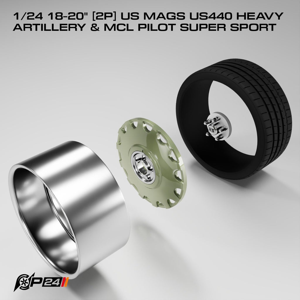 18–20-Inch US Mags US440 Heavy Artillery Wheels & MCL Pilot Super Sport Tires – Set of 4