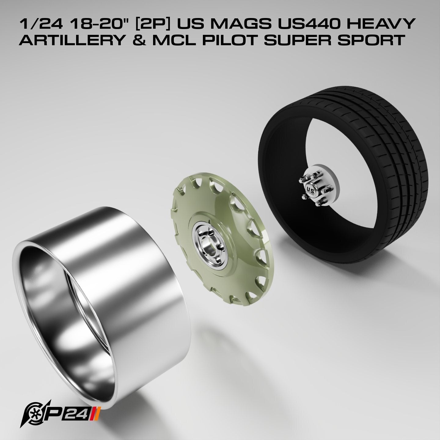 18–20-Inch US Mags US440 Heavy Artillery Wheels & MCL Pilot Super Sport Tires – Set of 4