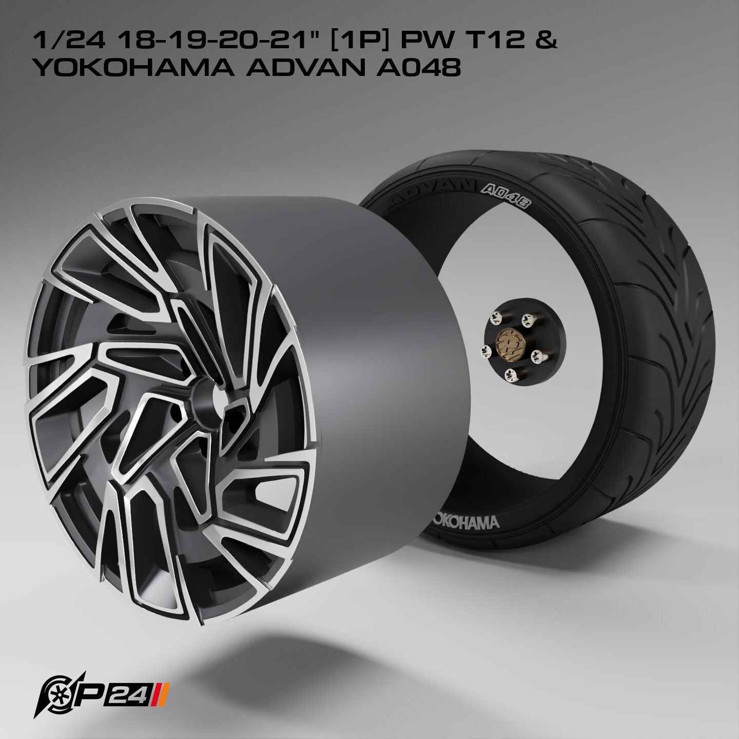 18–21-Inch PW T12 Wheels & Yokohama Advan A048 Tires – Set of 4