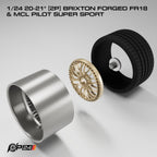 20–21-Inch Brixton Forged FR18 Wheels & MCL Pilot Super Sport Tires – Pair – 1/24 & 1/25 Scale