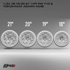 18–21-Inch PW T12 Wheels & Yokohama Advan A048 Tires – Set of 4