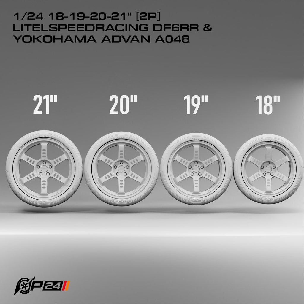 18–21-Inch Litespeed Racing DF6RR Wheels & Yokohama Advan A048 Tires – Set of 4