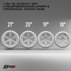 18–21-Inch Litespeed Racing DF6RR Wheels & Yokohama Advan A048 Tires – Set of 4