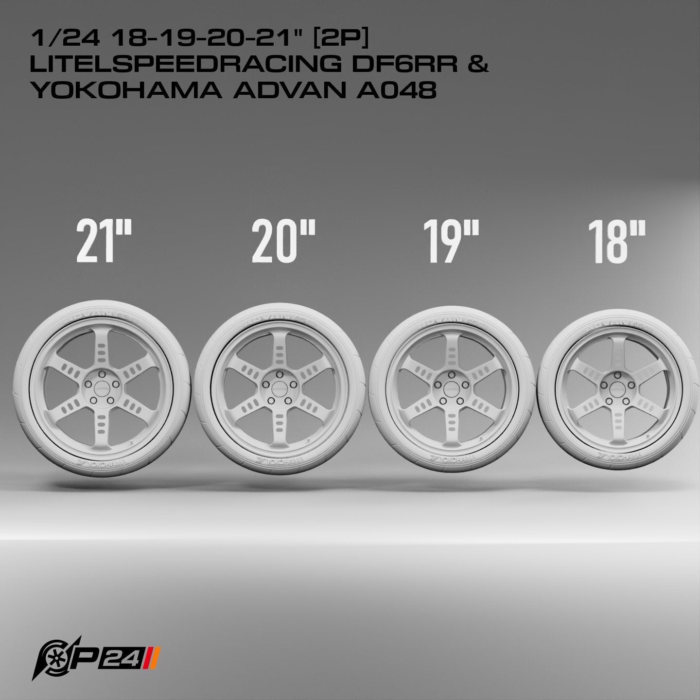 18–21-Inch Litespeed Racing DF6RR Wheels & Yokohama Advan A048 Tires – Set of 4