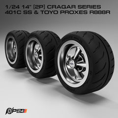 14" Cragar 4-Spoke Wheels & Toyo Tires