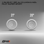 20–21-Inch AL13 LUX04 Wheels & MCL Pilot Super Sport Tires – Pair – 1/24 & 1/25 Scale