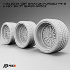 20–21-Inch Brixton Forged FR18 Wheels & MCL Pilot Super Sport Tires – Pair – 1/24 & 1/25 Scale