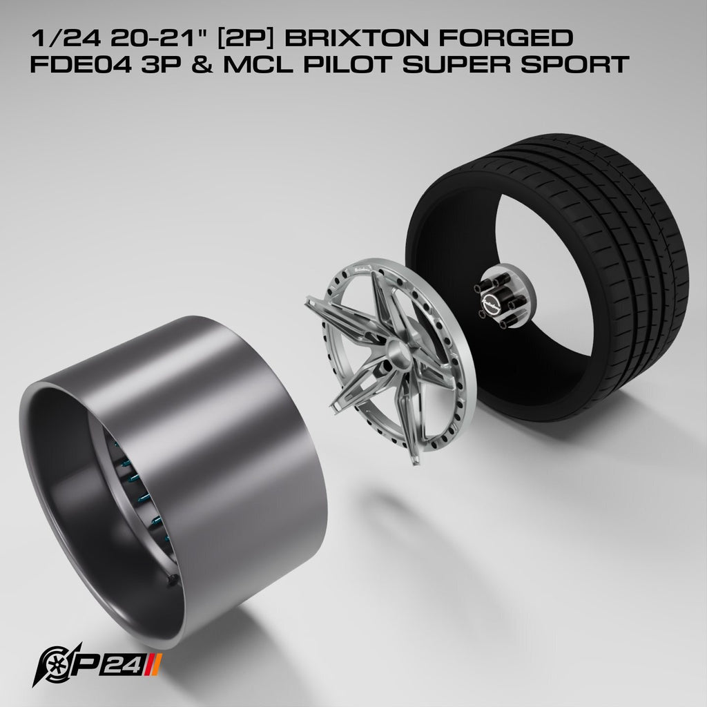 20–21-Inch Brixton Forged FDE04 3P Wheels & MCL Pilot Super Sport Tires – Pair