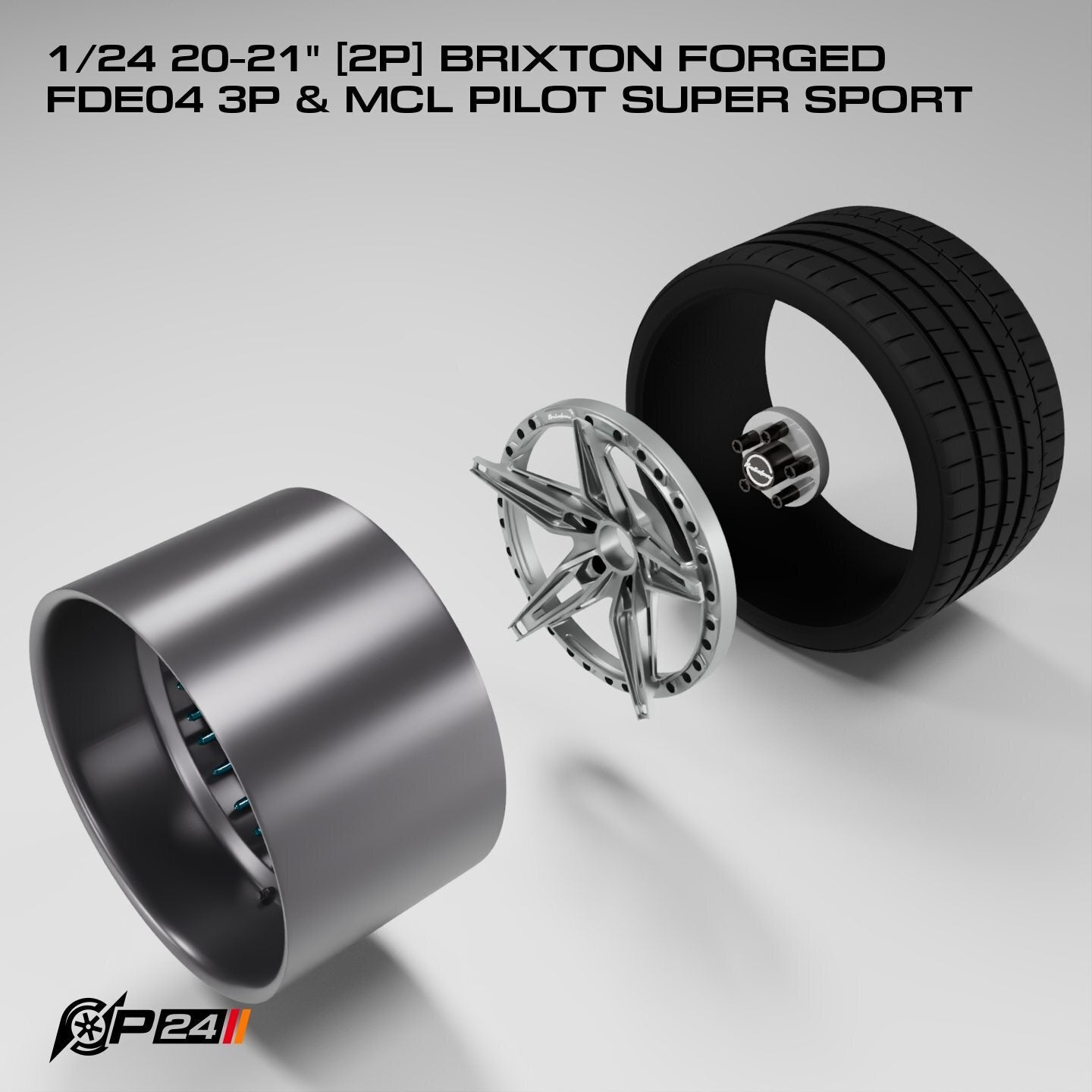20–21-Inch Brixton Forged FDE04 3P Wheels & MCL Pilot Super Sport Tires – Pair