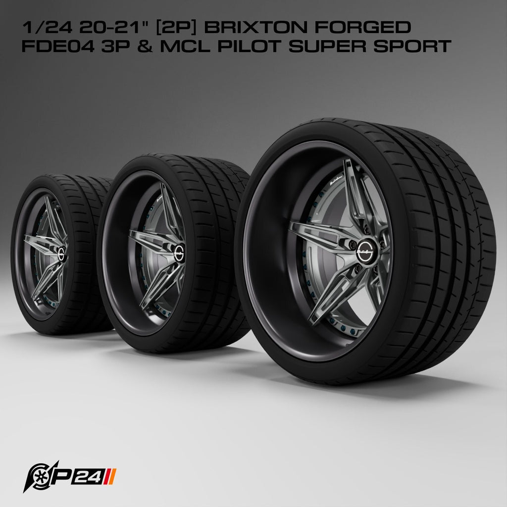 20–21-Inch Brixton Forged FDE04 3P Wheels & MCL Pilot Super Sport Tires – Pair
