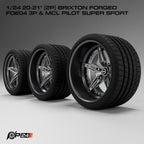 20–21-Inch Brixton Forged FDE04 3P Wheels & MCL Pilot Super Sport Tires – Pair