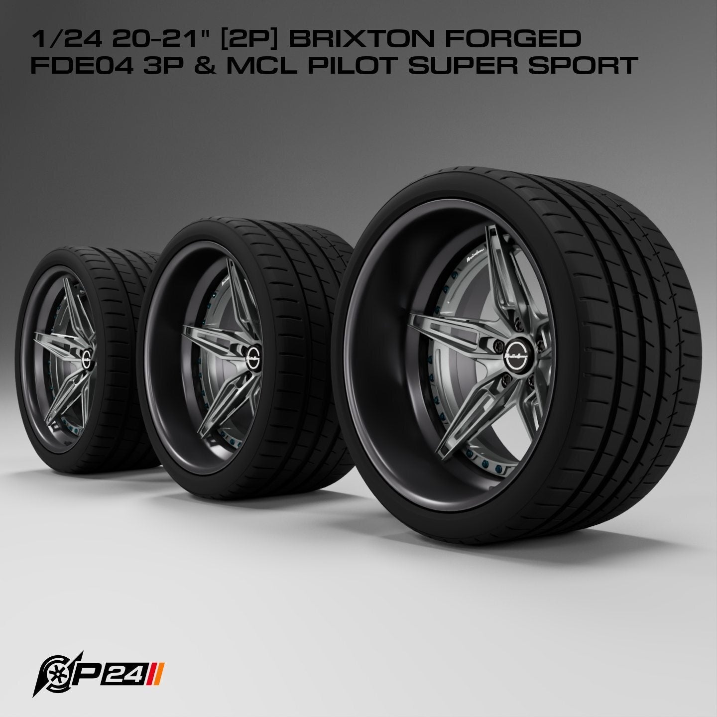 20–21-Inch Brixton Forged FDE04 3P Wheels & MCL Pilot Super Sport Tires – Pair