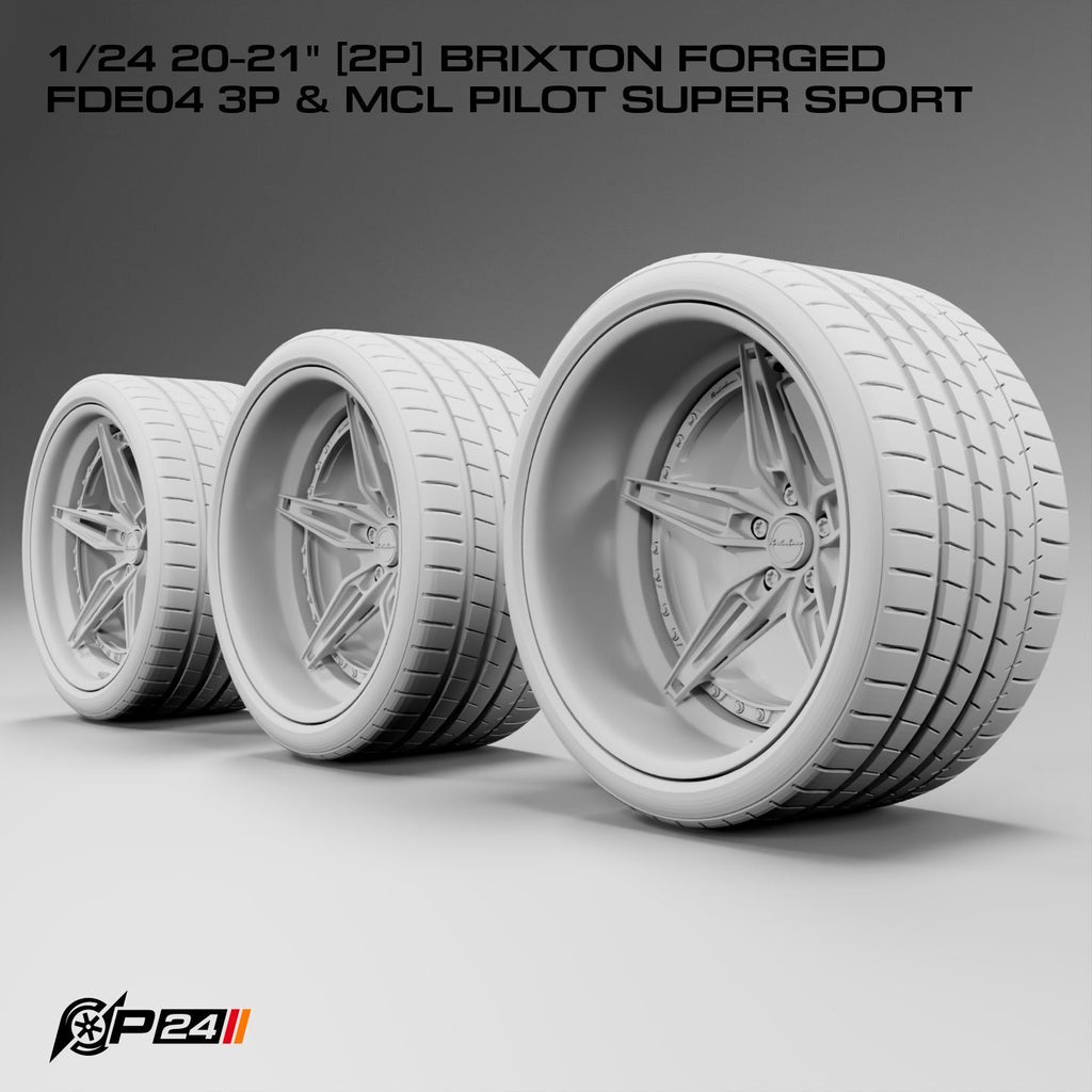 20–21-Inch Brixton Forged FDE04 3P Wheels & MCL Pilot Super Sport Tires – Pair