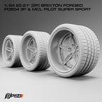 20–21-Inch Brixton Forged FDE04 3P Wheels & MCL Pilot Super Sport Tires – Pair