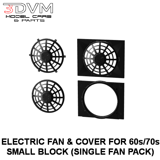 60s/70s Muscle Car Small Block Single Electric Fan & Cover Set